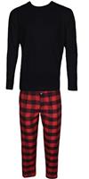 Gaffer Pajamas Set, Men's Cotton Lounge Pants with Check Design and Short Sleeve T-Shirt, Size S, M, L, XL, 2XL