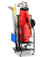 EXTCCT Golf Bag Storage Organizer- Golf Bag Stand Fit for Golf Bags and Golf Clubs, Golf Balls, Golf Equipment Accessories, Extra Large Golf Bag Storage Rack for Garage
