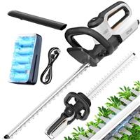 Litheli 2-in-1 Cordless telescopic hedge trimmer and Pole Saw, with 2.0Ah Battery, Shoulder Strap. 47cm Long Reach Hedge Cutter, 20cm Chain Saw with Extension Pole for Branch CuttingTrimming Pruning
