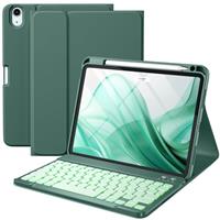 Vobafe Case with Keyboard for iPad Air 11 inch 2025 2024 M3 M2/iPad Air 5 4 2022 2020 10,9 inch, 7 Color Backlight Wireless Detachable Keyboard Cover with Pencil Holder, UK Layout