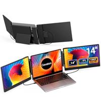 Laptop Screen Extender, 14 FHD 1080P IPS Portable Monitor Fit for 13-17.3 Laptop, Build-in Stand, Plug and Play Laptop Monitor Extended Compatible with Mac, Wins