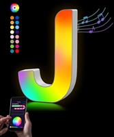 Kimimara Light Up Letters - Colorful Glitter Alphabet APP Control Color Changing Letters for Boy Girl Gift Birthday Christmas Wedding Bar Wall Table Night Light Valentine Decor