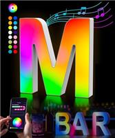 Kimimara Light Up Letters - Colorful Glitter Alphabet APP Control Color Changing Letters for Boy Girl Gift Birthday Christmas Wedding Bar Wall Table Night Light Valentine Decor