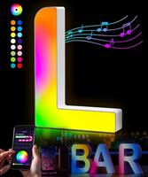 Kimimara Light Up Letters - Colorful Glitter Alphabet APP Control Color Changing Letters for Boy Girl Gift Birthday Christmas Wedding Bar Wall Table Night Light Valentine Decor