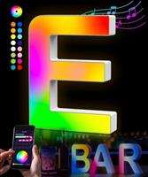 Kimimara Light Up Letters - Colorful Glitter Alphabet APP Control Color Changing Letters for Boy Girl Gift Birthday Christmas Wedding Bar Wall Table Night Light Valentine Decor