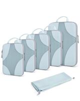 BAGSMART Compression Packing Cubes Set for Travel, 6 Set Packing Cubes Clothes Storage Bags for Carry On Suitcase, Lightweight Travel Essentials (6-Pack (1L+2M+2S+1Shoe Bag)