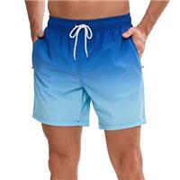Mens Swimming Shorts Fashion Gradient Trunks for UK Men Quick Dry Beach Board Surf Shorts with Pockets Mesh Lining
