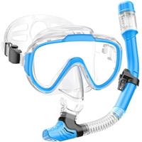 Lealinga Snorkel Set Kids 6-14 Anti-Fog Panoramic View Kids Snorkel Set Dry Top Snorkel Mask for Kids with Travel Bag Diving Set for Snorkeling Scuba Diving Swimming Travel