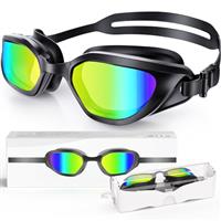 Zeligerstar Swimming Goggles, Goggles Swimming Adult with 3 Sizes Nose Bridges, Anti-Fog UV Protection No Leaking Adjustable Swim Goggles for Men Women Junior