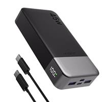 JUOVI J2621 Power Bank Fast Charging 20000mAh 45W, Battery Pack Portable Charger PD 3.0 QC 4.0, With LED Display, 2 USB-C, 2 USB-A for iPhone 16 15 14 13, Tablet Galaxy iPad Samsung S24 S23