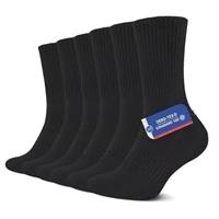 YouShow Sports Socks for Men & Women 6 Pairs, Cushioned Crew Socks Cotton Gym Running Socks for Work Walking Hiking Golf