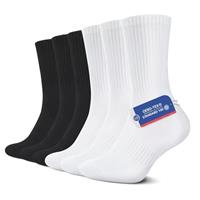 YouShow Sports Socks for Men & Women 6 Pairs, Cushioned Crew Socks Cotton Gym Running Socks for Work Walking Hiking Golf