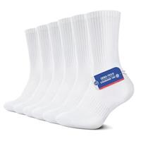 YouShow Sports Socks for Men & Women 6 Pairs, Cushioned Crew Socks Cotton Gym Running Socks for Work Walking Hiking Golf