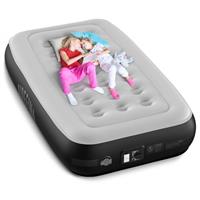 Airefina Single Airbed, Inflatable Mattress with Built-in Electric Pump, Blow Up Mattress in 2 Mins Self-Inflation/Deflation, 33cm Portable Air Bed Storage Bag for Camping,Travel & Guests,Home Use