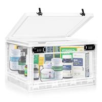 Lockable Medicine Box with Code | 24.8L Lockable Storage Box, Dual 3-Digit Locks for Medication, Locked Medicine Storage | BPA-Free Organizer for Home, Office, Fridge