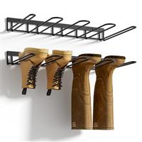 zacurter Welly Boot Rack - Wall Mounted Welly Boot Stand for 4 Pairs - Metal Welly Boot Storage Rack for Outdoor and Indoor - Shoe Storage Rack for EntrywayGarageMudroom
