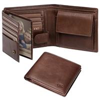 GSG Mens Cowhide Leather Wallets with Coin Pocket,17 Credit Card Slots, 2 Banknote Compartments Genuine Leather RFID Wallet 24014