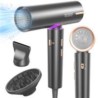 YASHE HD-888F High-Speed Hair Dryer, 110,000 RPM Brushless Motor, 1800W Ionic Blow Dryer with Diffuser Concentrator, 3 Speed 4 Heat Settings, Cool Button, 23m/s Fast Drying for Salon Home Travel