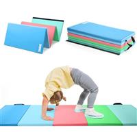 PhysKcal 5-Panel Folding Gymnastics Tumbling Mat with Carrying Handles 195 x 75 x 2.8, Thick Exercise Mat, Foldable Tumbling Mat for Kids, Padding for MMA, Gymnastics, Activity Play and Home Gym