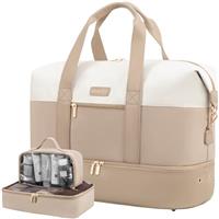 LOVEVOOK Travel Duffel Bag for Women, Waterproof Overnight Weekender Bag with Shoes Compartment & Trolley Sleeve, Hospital Holdall Bag Cabin Suitcase Carry On Flight Bags for Ryanai Easyjet