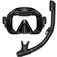 Honlanor Snorkel Set Adults Snorkeling Gear Anti-Leak and Anti-Fog Tempered Glass Lens Panoramic View Swim Mask Dry Top Snorkel Kit for Snorkeling Scuba Diving Swimming Travel with Carry Bag