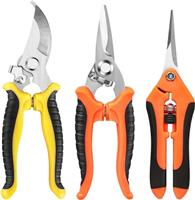 Secateurs Pruning Scissors, 3 Pack Stainless Steel Gardening Pruning Shears, Garden Scissors, Hedge & Garden Shears, Clippers for Plants, Gardening, Trimming, Garden Tools