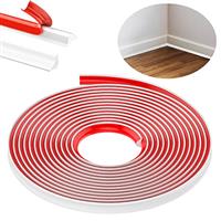 TPE Quadrant Trim, 6M Flexible Moulding Wall Corner Trim Self Adhesive, Skirting Board Trim, Caulk Strip Beading for Laminate Flooring, Wall Ceiling, Cabinet Countertop, Etc (White,12 * 9MM)