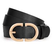 WHIPPY Women Leather Belt for Jeans Trousers Dresses Ladies Fashion Belt with Gold Buckle