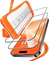 TORRAS [Full Screen Tempered Glass for iPhone Screen Protector [8FT Military Shatterproof] [9H Anti-Scratch] [No Bubbles No Dust] Durable Screen Protector iPhone Glass (2 Pack)