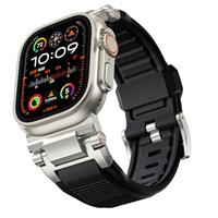 Bandletic R-Steel Strap Compatible with Apple Watch Ultra 2/Ultra 49mm, Stylish Robust FKM Replacement Band for iWatch Series 10 46mm 9/8/7 45mm SE/6/5/4 44mm 3/2/1 42mm with Metal Connector