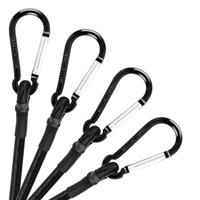 TaoTazon Bungee Cords with Carabiner Clips 32 Inch, 4 Pack Heavy Duty Bungee Cords with Hooks, 8mm Thickness Bungee Straps for Camping, Tarps, Bike Rack, Tent, Car, Luggage Rack, Cargo