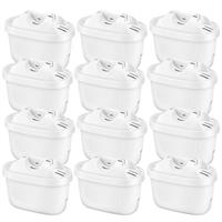 12 Pack Replacement Water Filter Cartridges Compatible with Brita Maxtra+ Jug, Brita Style, Mavea Elemaris XL Water Tank, 4 Layers Filtration