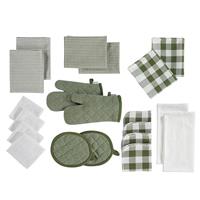 LANE LINEN 20 Piece Kitchen Dish Cloths Set - Cotton Dish Towels, Heat Resistant Kitchen Mittens and Pot Holder Set, Reusable Dish Rags for Washing Dishes, Absorbent Dish Towels for Kitchen Drying