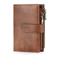 GOIACII Leather Purses for Women, Bifold Compact Womens Wallet with RFID Blocking, Medium Ladies Purse Credit Card Wallet with 16 Card Slots and Zip Coin Pocket