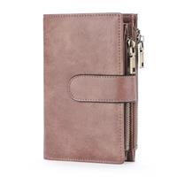 GOIACII Leather Purses for Women, Bifold Compact Womens Wallet with RFID Blocking, Medium Ladies Purse Credit Card Wallet with 16 Card Slots and Zip Coin Pocket