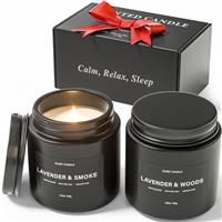 Sleep Candles Gifts for Women, BOYUJK Lavender Scented Candles Gift Set for Anxiety, Lavender Promotes Sleep, Chamomile Relieves Stress, Relaxation Birthday Gifts for Women