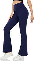 ACTINPUT Yoga Pants for Women Flared Leggings High Waisted Bootcut Black Trousers Women's Workout Bootleg Stretchy Leggings
