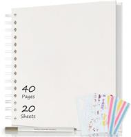 AIOR Scrapbook Album 8x8 Inch, DIY Photo Album Hardcover Kraft Paper Scrap Book 40 Pages Memory Book for Family