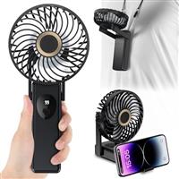 Handheld Fan Portable, Usb Rechargeable Hand Held Fan Long Last 12h Working, Mini Hand Fan Silent, Small Desk Fan Folding, Battery Operated Fans, Electric Travel Fan with Phone Stand