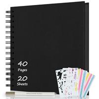 AIOR Scrapbook Album 8x8 Inch, DIY Photo Album Hardcover Kraft Paper Scrap Book 40 Pages Memory Book for Family