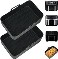 CNMTCCO Silicone Air Fryer Liners for Ninja Dual Air Fryer, 2 Pack Air Fryer Silicone Liner for Ninja Air Fryer Accessories, Airfryer Accessories Airfryer Liners for Ninja Dual