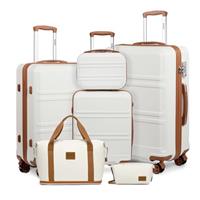 Kono Suitcase Lightweight ABS Hard Shell Carry-Ons Cabin Case with TSA Lock Luggage Sets of 4 Piece Included Weekender Bag & Toiletry Bag for Travel