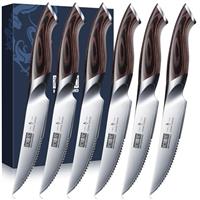 Save on HOSHANHO Steak Knives Set of 6, Ultra Sharp 4.5 Inch Serrated Steak Knife Set, Japanese AUS-10 High Carbon Steel Kitchen Steak Knives with Ergonomic Handle and more