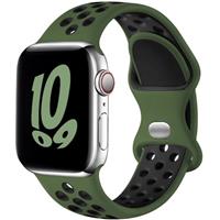 Upeak Sport Strap Compatible with Apple Watch Strap 38mm 40mm 41mm 42mm 44mm 45mm 46mm 49mm, Breathable Silicone Double Hole Snap Band for iWatch Strap Ultra 2 SE Series 10 9 8 7 6 5 4 3 2 1