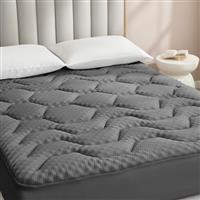 EHEYCIGA Memory Foam Mattress Topper Mattress Protector Soft Cozy Quilted Mattress Cover Pad Topper with Extra Deep Pocket 38cm, White