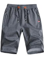 ozkzdp Men's Gym Shorts with Zip Pockets Summer Casual Sports Shorts Elasticated Waist Jogger Shorts