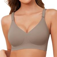 Xnova Womens Bras Seamless Full Coverage Ladies Non Wired Support V Neck Padded Comfort Sleeping Bra Soft T Shirt Bra Wireless Zero Feel Bralettes