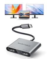 avedio links 4K@60Hz USB C to Dual HDMI Adapter, 4K HDMI Splitter Extended Display for Dual Monitors Support Dual 4K@30Hz, Type C to HDMI Adapter Compatible for Thunderbolt 3, USB C 3.1/3.0