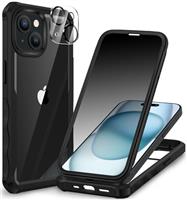 CENHUFO Compatible with iPhone 15/15 Plus/15 Pro/15 Pro Max Case Built-in Privacy Screen Protector with Camera Lens Protector, 360 Full Body Privacy Case with Anti Spy Screen