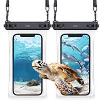YOSH Green and Orange IPX8 Waterproof Phone Case 2 Pack, Underwater Phone Pouch Dry Bag for Swimming Raining Dustproof for iPhone 16 15 14 13 12 11 Pro XS, Samsung S24 S23 S22, Huawei up to 6.8"